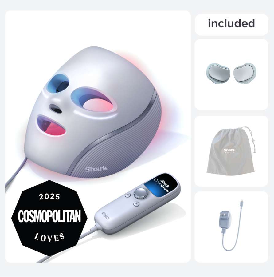 Youngmaker Shark CryoGlow™ Red Blue & Infrared iQLED Face Mask & Under Eye Cooling - (Blue Frost)