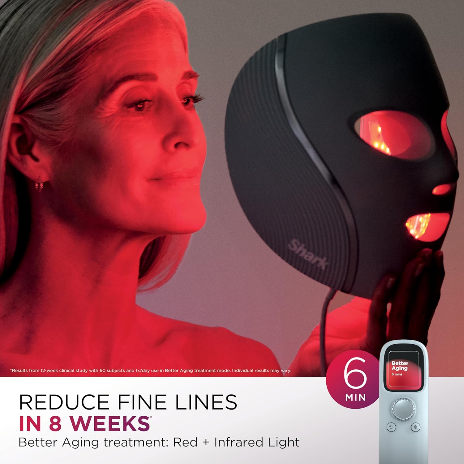 Youngmaker Shark CryoGlow™ Red Blue & Infrared iQLED Face Mask & Under Eye Cooling - (Blue Frost)