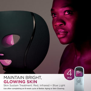 Youngmaker Shark CryoGlow™ Red Blue & Infrared iQLED Face Mask & Under Eye Cooling - (Blue Frost)